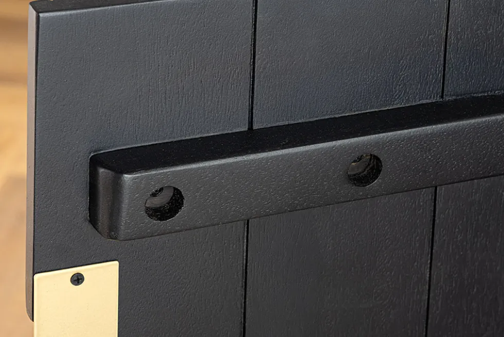 Massives Sideboard GATSBY 160cm schwarz gold Mangoholz Retro handmade
