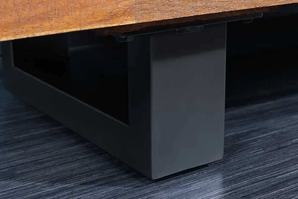 Massives Sideboard GENESIS 170cm braun geflammt Akazienholz Metall Industrial Design