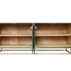 Massives Sideboard GOLDEN LAGOON 180cm türkis gold Mangoholz Metall 3D-Front