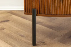 Massives Sideboard GRANDEUR 180cm braun Mangoholz schwarz Metall