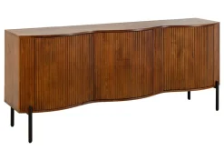 Massives Sideboard GRANDEUR 180cm braun Mangoholz schwarz Metall