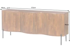 Massives Sideboard GRANDEUR 180cm braun Mangoholz schwarz Metall
