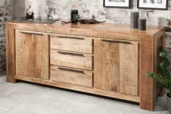 Massives Sideboard IRON CRAFT 175cm Mangoholz Kommode mit Schubladen Handarbeit