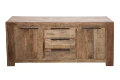 Massives Sideboard IRON CRAFT 175cm Mangoholz Kommode mit Schubladen Handarbeit