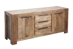 Massives Sideboard IRON CRAFT 175cm Mangoholz Kommode mit Schubladen Handarbeit