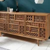 Massives Sideboard MARRAKESCH 160cm Mangoholz mit Verzierung Boho Stil