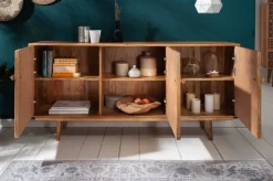 Massives Sideboard MARRAKESCH 160cm Mangoholz mit Verzierung Boho Stil