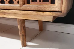 Massives Sideboard MARRAKESCH 160cm Mangoholz mit Verzierung Boho Stil