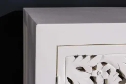 Massives Sideboard MARRAKESCH 170cm weiß Mangoholz mit Verzierung handmade