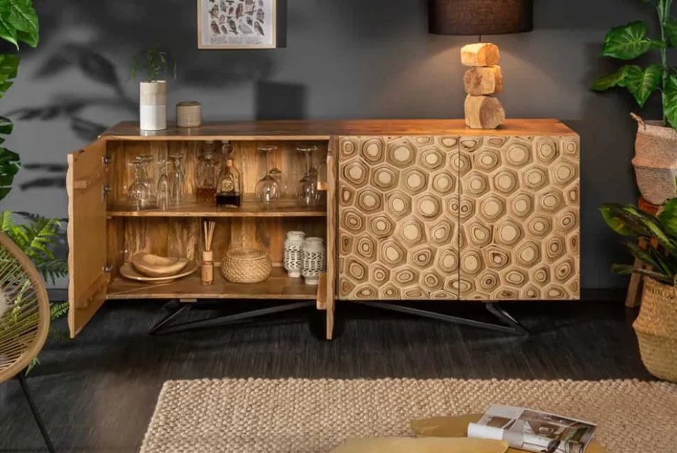 Massives Sideboard ORGANIC LIVING 175cm Mangoholz organisches Design
