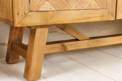 Massives Sideboard RIVIERA 155cm natur recyceltes Pinienholz Bohlenoptik