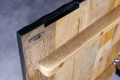 Massives Sideboard SCORPION 180cm schwarz hängend Mangoholz 3D-Design