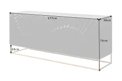 Massives Sideboard SCORPION 180cm schwarz Mangoholz aufwendige 3D Schnitzereien
