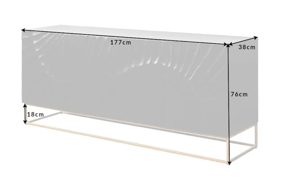 Massives Sideboard SCORPION 180cm schwarz Mangoholz aufwendige 3D Schnitzereien