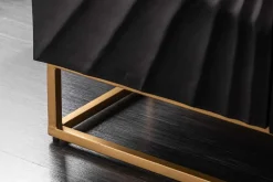 Massives Sideboard SCORPION 140cm schwarz Mangoholz aufwendige 3D Schnitzereien