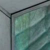Massives Sideboard SCORPION 180cm türkis Mangoholz gold Metall 3D Schnitzereien