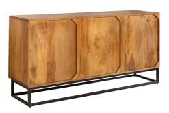 Massives Sideboard SCORPION 140cm braun Mangoholz aufwendige 3D Schnitzereien