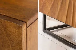 Massives Sideboard SCORPION 140cm braun Mangoholz aufwendige 3D Schnitzereien