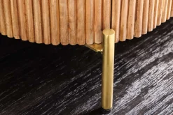 Massives Sideboard TRES CHIC 75cm natur Mangoholz weiß Marmor gold Metall