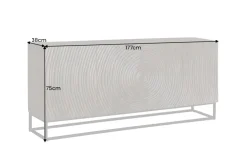 Massives Sideboard ZEN CIRCLES 180cm dunkelbraun Mangoholz 3D-Design