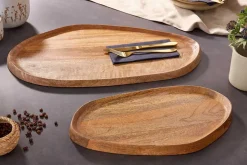 Massives Tablett 2er Set AMAZONAS 56cm Mangoholz handgearbeitet