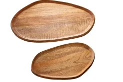 Massives Tablett 2er Set AMAZONAS 56cm Mangoholz handgearbeitet