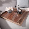 Massives Tablett MAKASSAR 50cm Sheesham smoke finish Servierbrett