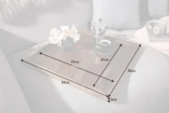 Massives Tablett MAKASSAR 50cm Sheesham smoke finish Servierbrett