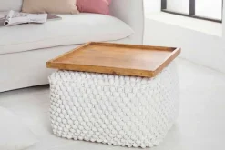 Massives Tablett MAKASSAR 50cm braun Mangoholz honey finish handmade