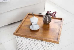 Massives Tablett MAKASSAR 50cm braun Mangoholz honey finish handmade