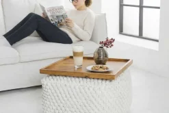 Massives Tablett MAKASSAR 50cm braun Mangoholz honey finish handmade