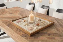 Massives Tablett MAKASSAR 50cm braun Mangoholz honey finish handmade