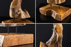 Massives Teakholz Ornament FLAME 30-40cm Treibholz Dekoration