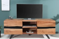 Massives TV-Board AMAZONAS 160cm Akazie Metall Lowboard Baumkante
