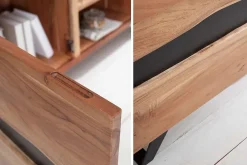 Massives TV-Board AMAZONAS 160cm Akazie Metall Lowboard Baumkante