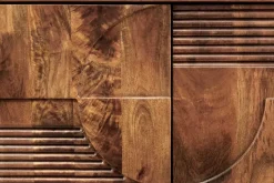 Massives TV-Board ART DECO 200cm braun Mangoholz Lowboard 3D-Front
