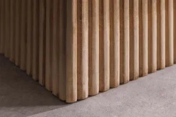 Massives TV-Board ART DECO 200cm weiß gekälkt Mangoholz 3D-Front handmade Lowboard
