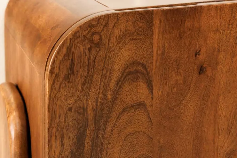 Massives TV-Board BRASIL 160cm braun Mangoholz drei Fächer Lowboard