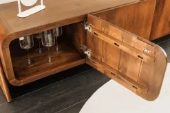 Massives TV-Board BRASIL 160cm braun Mangoholz drei Fächer Lowboard