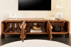 Massives TV-Board BRASIL 160cm braun Mangoholz drei Fächer Lowboard
