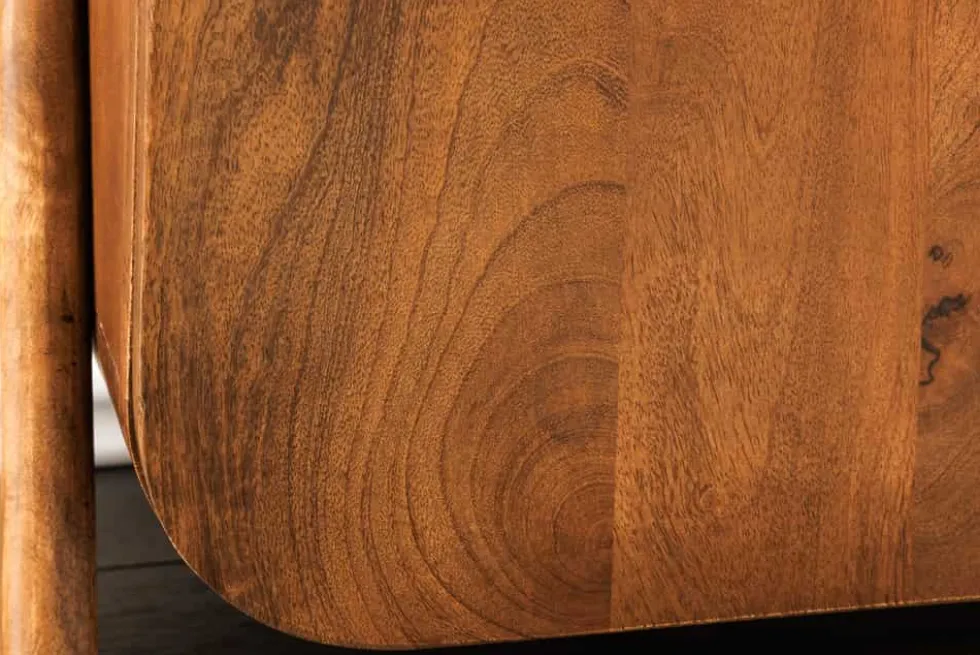 Massives TV-Board BRASIL 160cm braun Mangoholz drei Fächer Lowboard