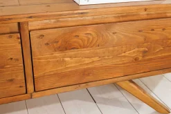 Massives TV-Board FINCA 180cm vintage braun recyceltes Pinienholz mit Schubladen