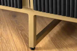 Massives TV-Board GATSBY 160cm schwarz gold Mangoholz Retro Lowboard