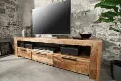 Massives TV-Board IRON CRAFT 170cm Mangoholz Lowboard 3 Schubladen