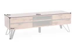Massives TV-Board LIVING EDGE 160cm Wildeiche geölt Baumkanten Lowboard