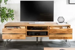 Massives TV-Board LIVING EDGE 160cm Wildeiche geölt Baumkanten Lowboard