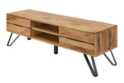 Massives TV-Board LIVING EDGE 160cm Wildeiche geölt Baumkanten Lowboard