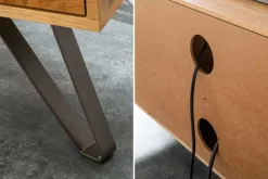 Massives TV-Board LIVING EDGE 160cm Wildeiche geölt Baumkanten Lowboard