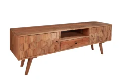 Massives TV-Board MYSTIC LIVING 140cm Akazie natur 3D Oberfläche Massivholz