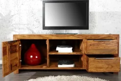 Massives TV-Board PURE 135cm braun Sheesham stone finish Lowboard Palisander